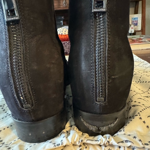 Zadig & Voltaire Women's Mods Neo Clous Embroidered Suede Western Booties Sz 40 - Picture 7 of 13